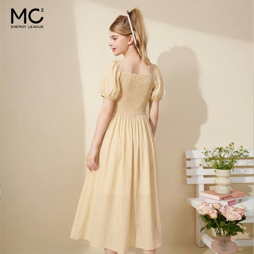 女装方领胸部打褶连衣裙-1318Q5221008 商品图3