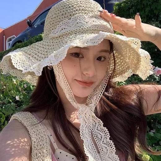 夏季2026草帽女新款镂空草编帽出游防晒帽子 沙滩海边大帽檐遮阳帽 商品图2