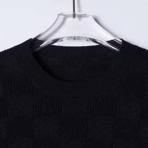 SDSA男装2026新款高贵轻奢潮牌简约棋盘格针织圆领短袖T恤百搭 商品图1