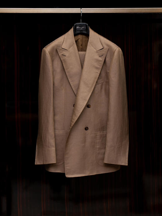 Cesare Attolini 香槟色双排扣 Silk-Linen 套装 商品图0