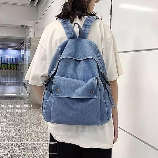 裁缝学苑AH136百搭牛仔布双肩包纸样女装复古书包大容量背包样板图纸 商品图3