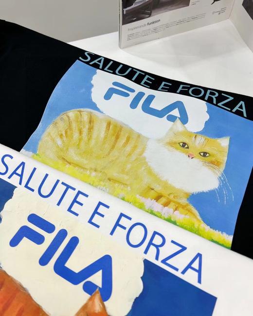 F032931联名款小猫印花休闲宽松情侣款短袖T恤 商品图9