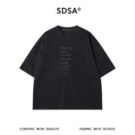 SDSA男装2026新款高贵轻奢时尚复古印花字母圆领短袖T恤百搭高街