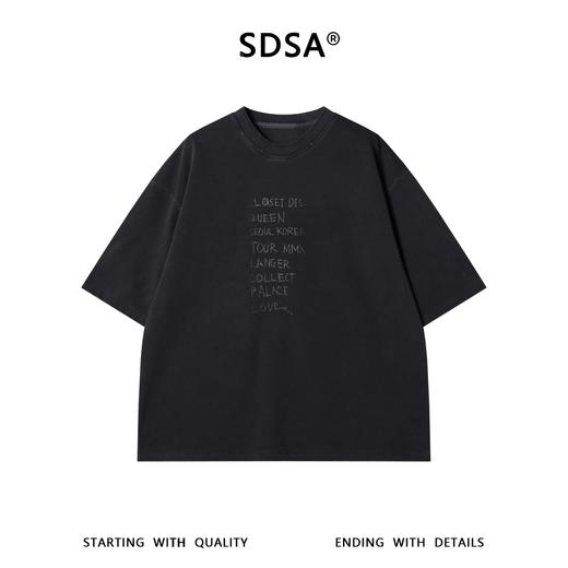 SDSA男装2026新款高贵轻奢时尚复古印花字母圆领短袖T恤百搭高街 商品图0