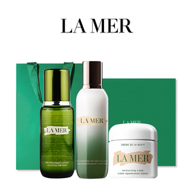 19专享 送礼盒礼袋【全球购】LAMER海蓝之谜经典三件套 精粹水150ml+精粹乳125ml+经典面霜60ML(美国仓)