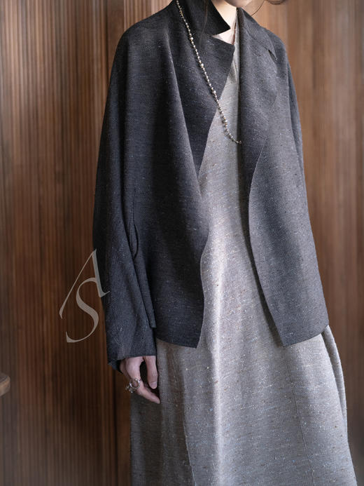 Boboutic 26SS 褐蓝星芒丝棉肌理针织无袖连衣裙 商品图2