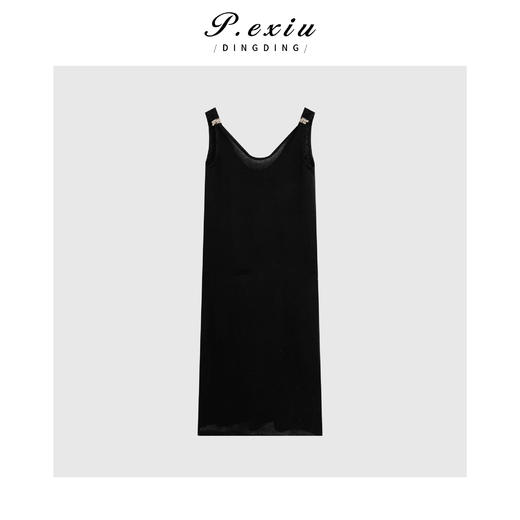 03-5潘依绣丁丁宠粉法式金属卡扣长款连衣裙Q18219 商品图0