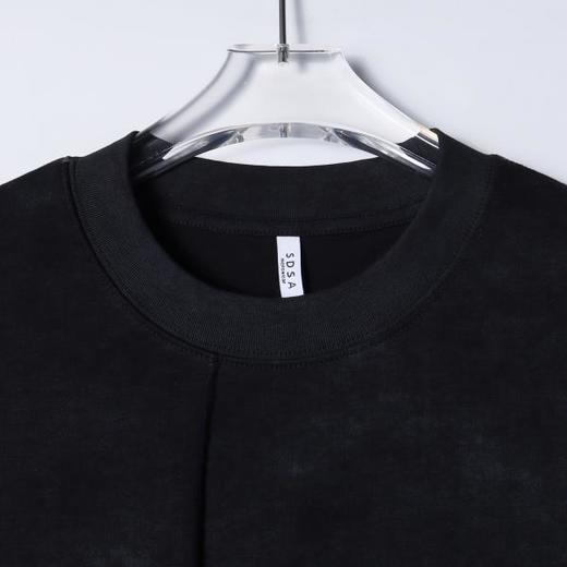 SDSA男装2026新款高贵轻奢韩系拼接下摆不规则圆领短袖T恤时尚潮 商品图1