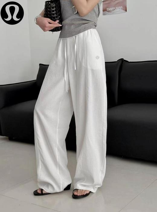 F032910春夏季新款韩系温柔感简约亚麻混纺锦棉弯刀裤阔腿裤 商品图12