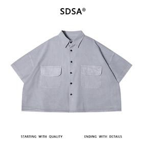 SDSA男装2026新款高贵轻奢复古工装双口袋短袖衬衫百搭舒适上衣