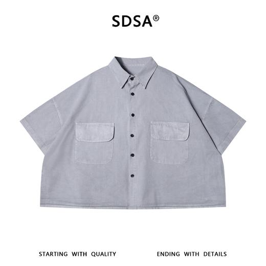 SDSA男装2026新款高贵轻奢复古工装双口袋短袖衬衫百搭舒适上衣 商品图0