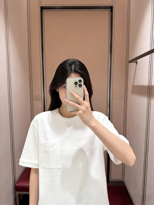 古驰 26ss口袋马衔扣刺绣T恤  男女同款 白色（DY） 商品图0