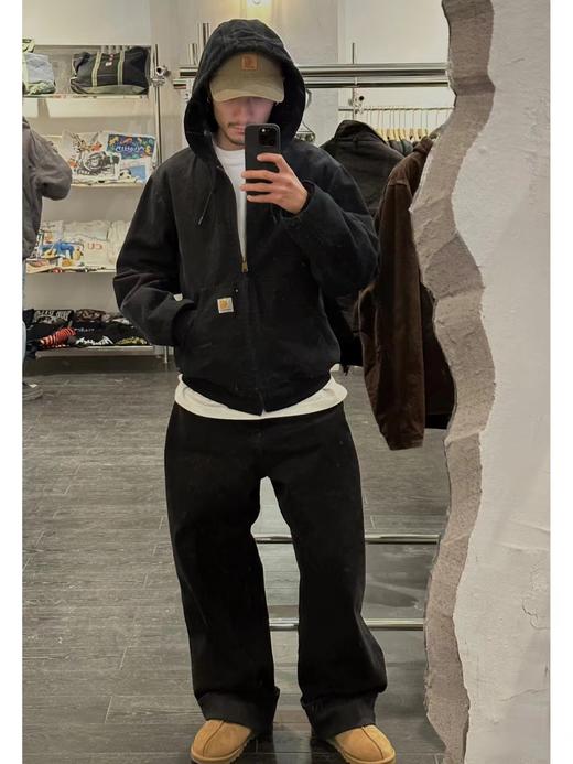 F032962美式工装风水洗做旧牛仔工装连帽夹克外套男女同款 商品图10