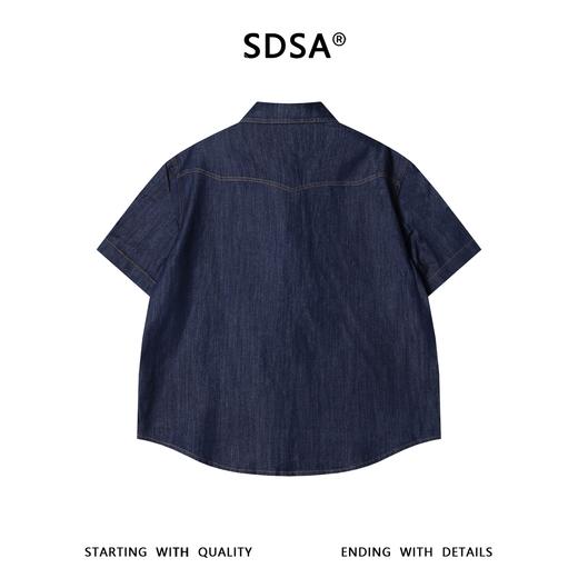 SDSA男装2026新款高贵轻奢美式复古双口袋牛仔短袖衬衫百搭时尚 商品图4
