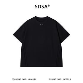 SDSA男装2026新款高贵轻奢潮牌毛边侧缝线金属小圆环短袖T恤百搭