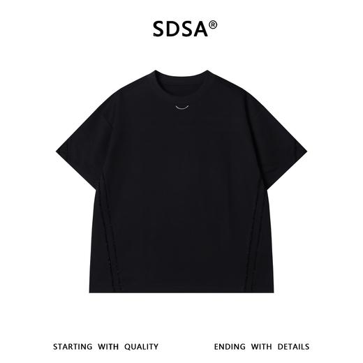 SDSA男装2026新款高贵轻奢潮牌毛边侧缝线金属小圆环短袖T恤百搭 商品图0