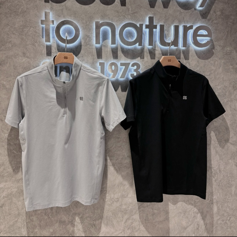 威海迪尚排单，新款2026夏季Kl可*隆 男士吸湿速干半拉链立领短袖T恤