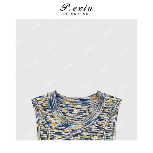 03-5潘依绣丁丁宠粉韩系慵懒杂色背心连衣裙Q6526 商品图2