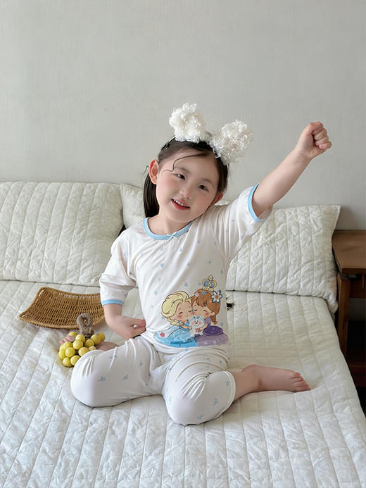 【59.9元起2套】安美雅儿童天丝莱赛尔休闲家居服 夏季柔顺清凉七分袖七分裤空调服睡衣 商品图7