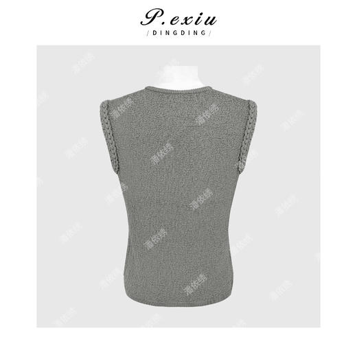 PanYiXiu/潘依绣人丝小众麻花编织修身显瘦百搭圆领无袖背心 ZZ1157 商品图2
