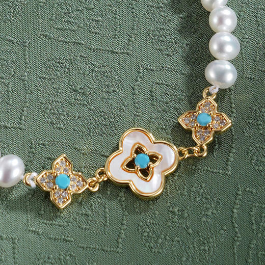 子佩集【四叶流年】珍珠惜王妃手链【XHSL001】四叶草镀金2602 商品图2