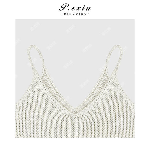 03-5潘依绣丁丁宠粉法式拼接花边针织吊带Q39873 商品图2