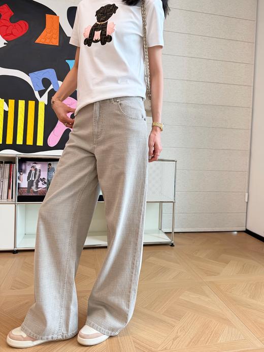 芬迪 新款重工裸灰色牛仔裤 商品图4