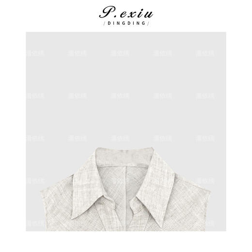 03-5潘依绣丁丁宠粉极简老钱风无袖衬衫Q17335 商品图2