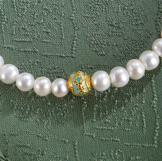 子佩集【明珠如愿】珍珠惜王妃手链【AYSL09】珐琅彩镀金2602 商品图2