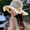 夏季2026草帽女新款镂空草编帽出游防晒帽子 沙滩海边大帽檐遮阳帽 商品缩略图3