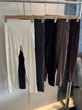 F032990新款弹力高腰收腹运动健身跑步薄款瑜伽打底裤