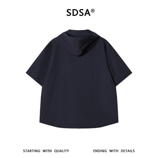 SDSA男装2026新款高贵轻奢潮牌双面可穿设计连帽短袖衬衫百搭时尚 商品图3