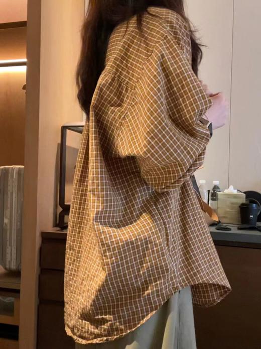 F032952新款幂式港风复古小众松弛感宽松百搭荃棉防晒衬衣 商品图6