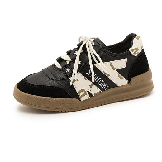 新款德训鞋女韩版拼色系带板鞋女透气运动小白鞋阿甘鞋6306 商品图4