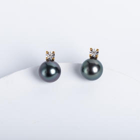 ⁶【大溪地黑珍珠】18K金王妃款耳钉，8-9MM，编号ED150，出证书，48小时鉴赏期——SS06-CR-YMZZ【HOT】