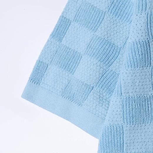 SDSA男装2026新款高贵轻奢潮牌简约棋盘格针织圆领短袖T恤百搭 商品图3