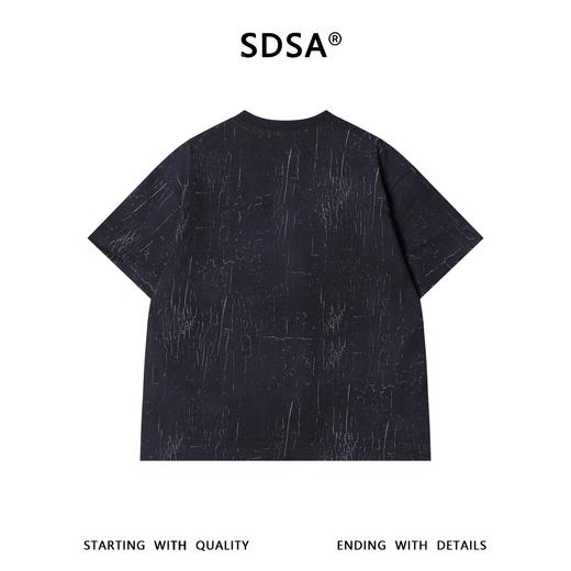 SDSA男装2026新款高贵轻奢美式高街裂纹刷漆肌理做旧短袖T恤百搭 商品图4