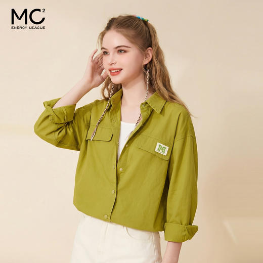 女装翻领袋盖订标长袖衬衣-8807C4212009 商品图2