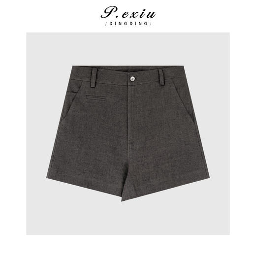 04-1潘依绣丁丁宠粉高级时髦显瘦不规则口袋休闲短裤Q69592 商品图0