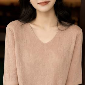 S·Y·C【简单V领】100 天 丝宽松休闲显瘦针织衫TS25078