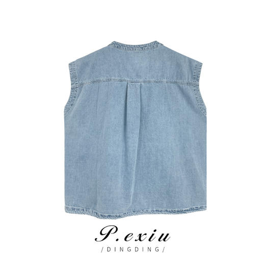 PanYiXiu/潘依绣夏季新款韩系设计感宽松休闲百搭牛仔马甲 Q1952 商品图1