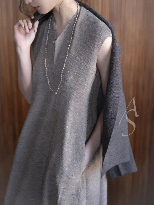 Boboutic 26SS 褐蓝星芒丝棉肌理针织无袖连衣裙 商品图1