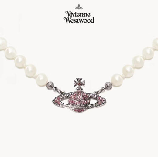 【西太后明星同款】Vivienne Westwood/西太后 土星珍珠项链 银色TX001/金色TX002/玫红TX003 生日礼物送女友 商品图5