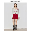 MAXRIENY红色半身裙2026年春季新款过年氛围穿搭荷叶边高腰半裙(货号:MF80SK016) 商品缩略图1