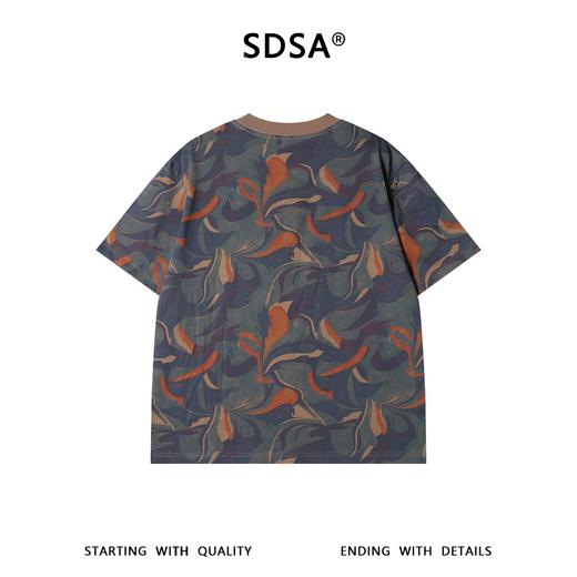 SDSA男装2026新款高贵轻奢艺术感抽象撞色设计圆领短袖T恤百搭 商品图4