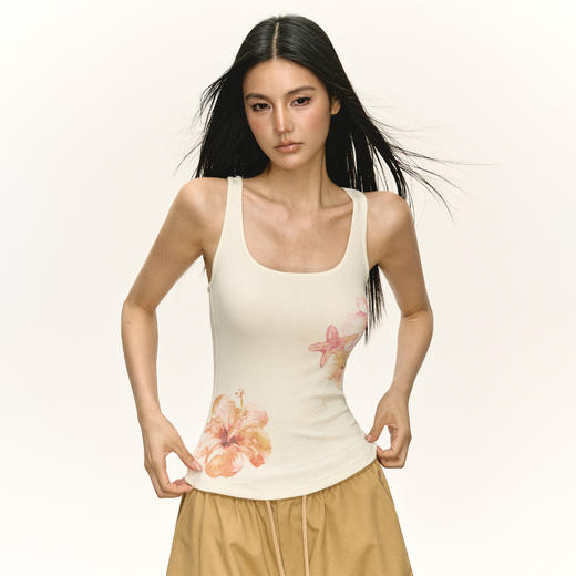 Ariseism 美式复古双色海边背心女夏季新款外穿吊带 商品图0