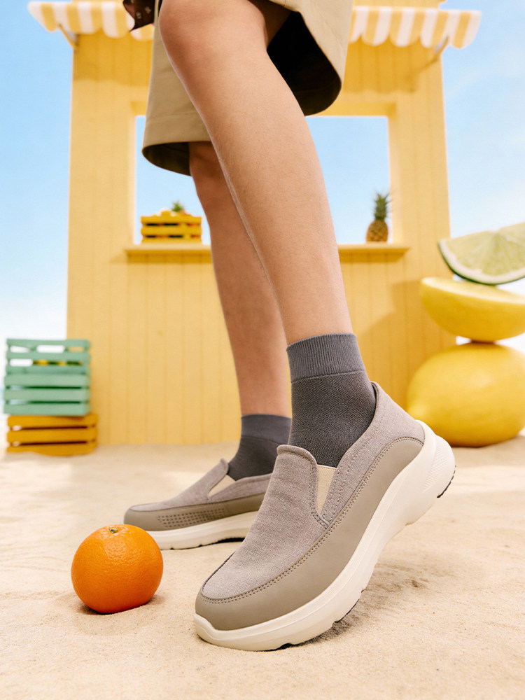 Pansy盼喜男鞋踩脚两穿健步鞋一脚蹬宽胖脚休闲鞋2026年春季新款 HDN1161