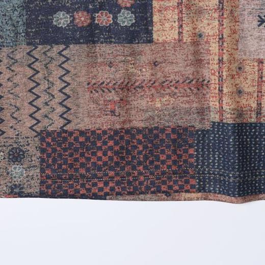 SDSA男装2026新款高贵轻奢民族风拼布宽松圆领短袖T恤百搭时尚 商品图3