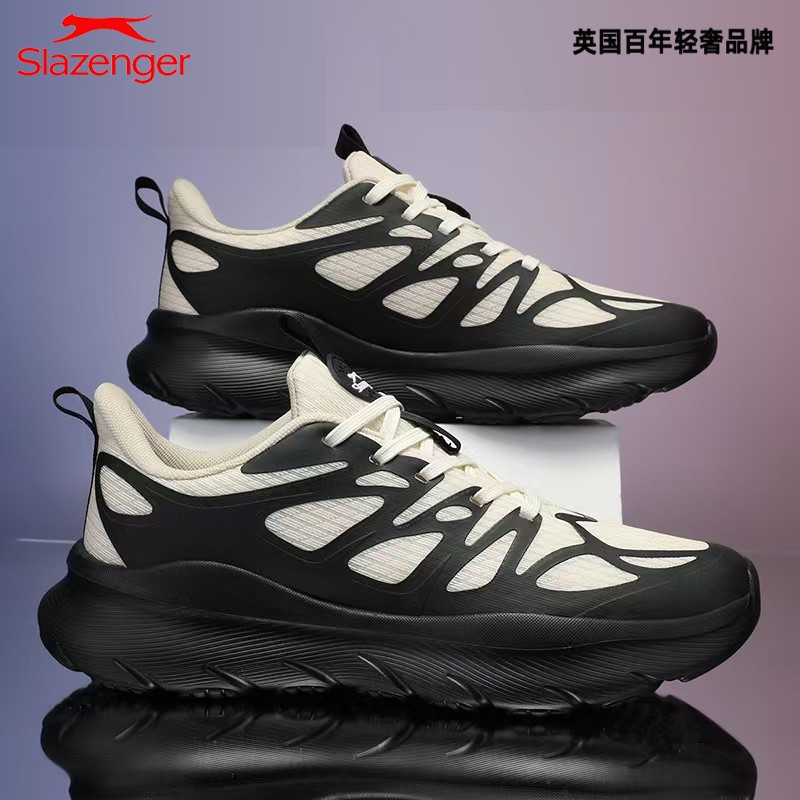 【好货清仓 4CM+柔软厚底 暴走不累 透气不闷脚】Slazenger情侣款轻奢运动跑鞋