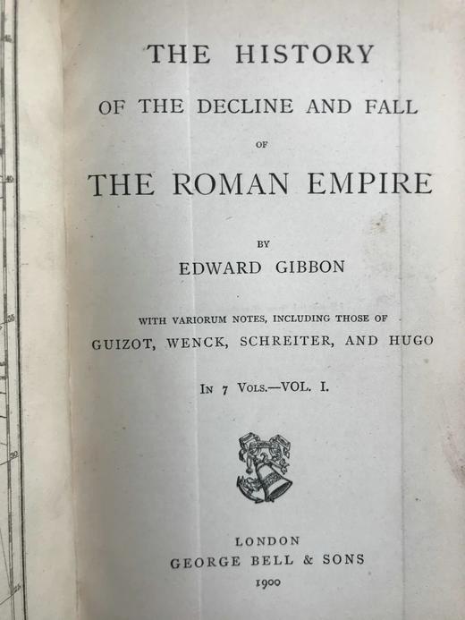 1900年 吉本《罗马帝国衰亡史》（全7卷）基佐、文克、施莱特、雨果等多位学者集注版 全真皮精装32开 商品图5